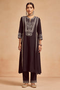 Black Embroidered Kurta 2 Pcs Set
